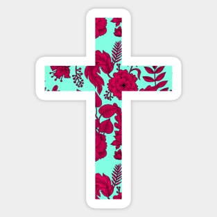 Floral Easter Cross Design Sticker